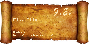 Fink Ella névjegykártya